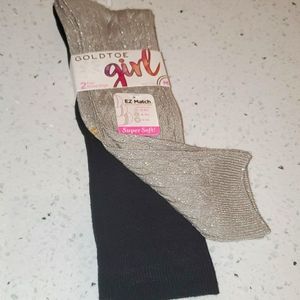 2 PAIRS KNEE HIGH GOLDTOE GIRL